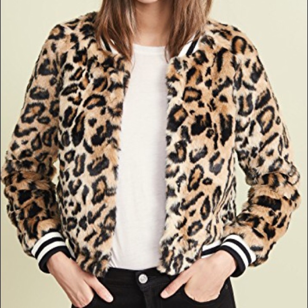 Leopard print bomber jacket